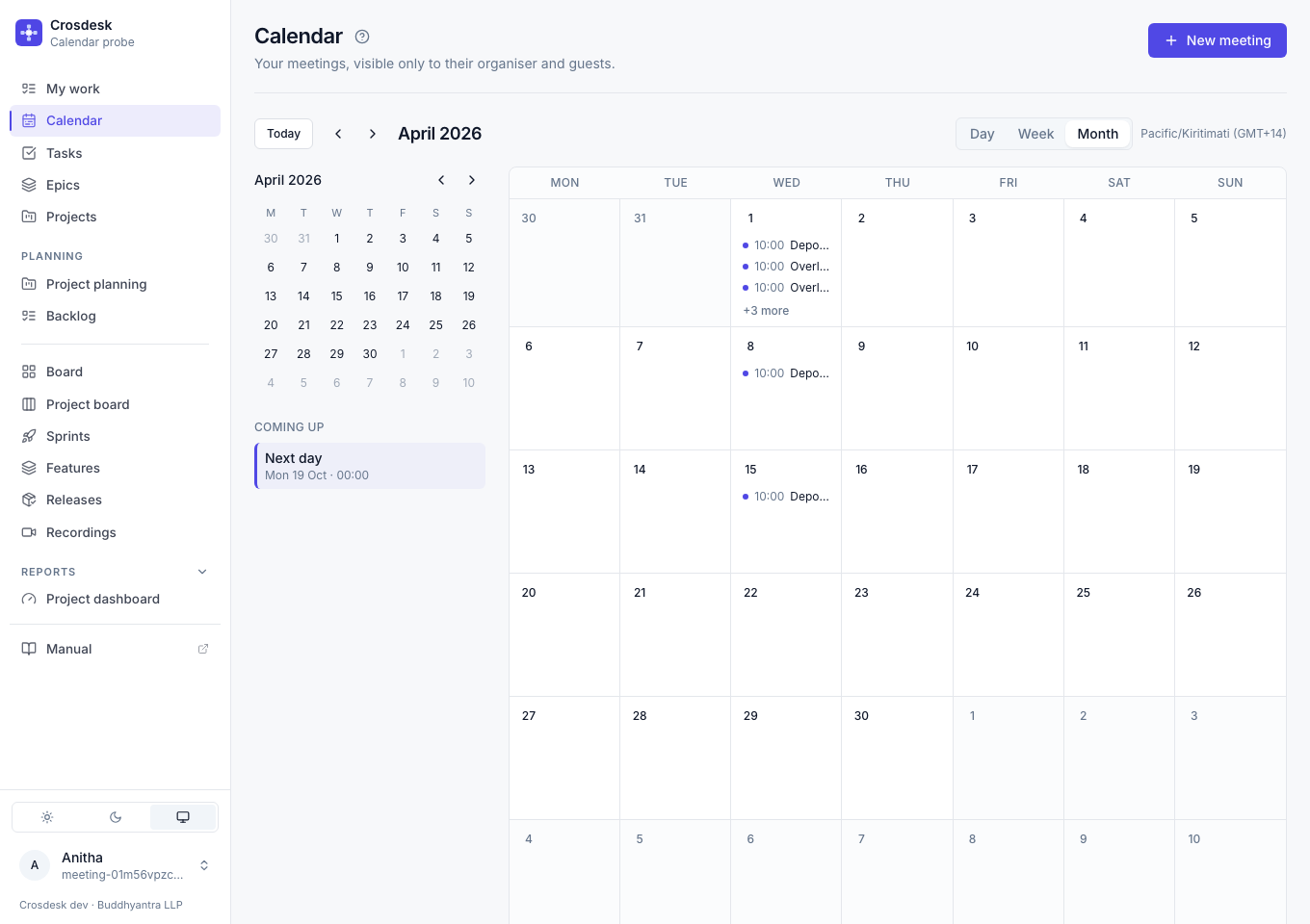 Month calendar