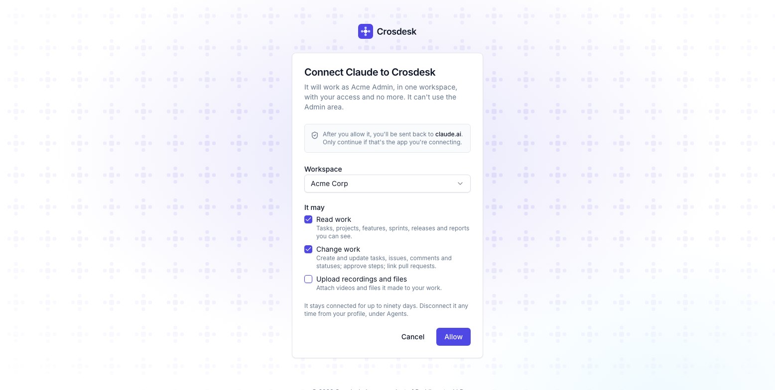 Connecting Claude to Crosdesk