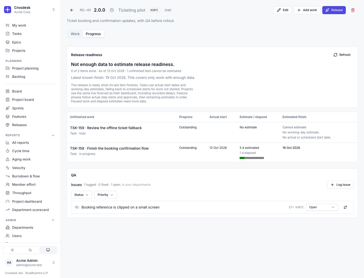 Release progress