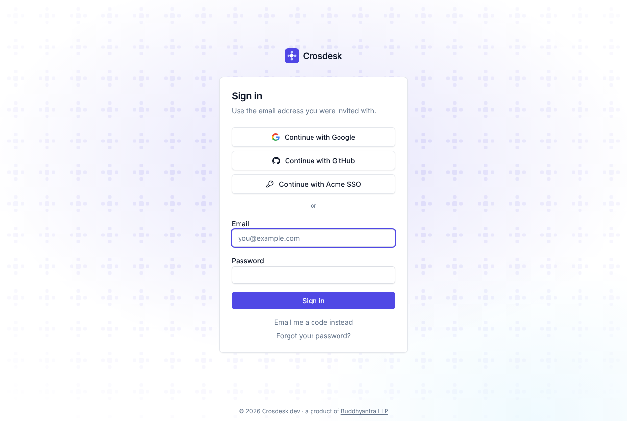 Sign-in page with providers